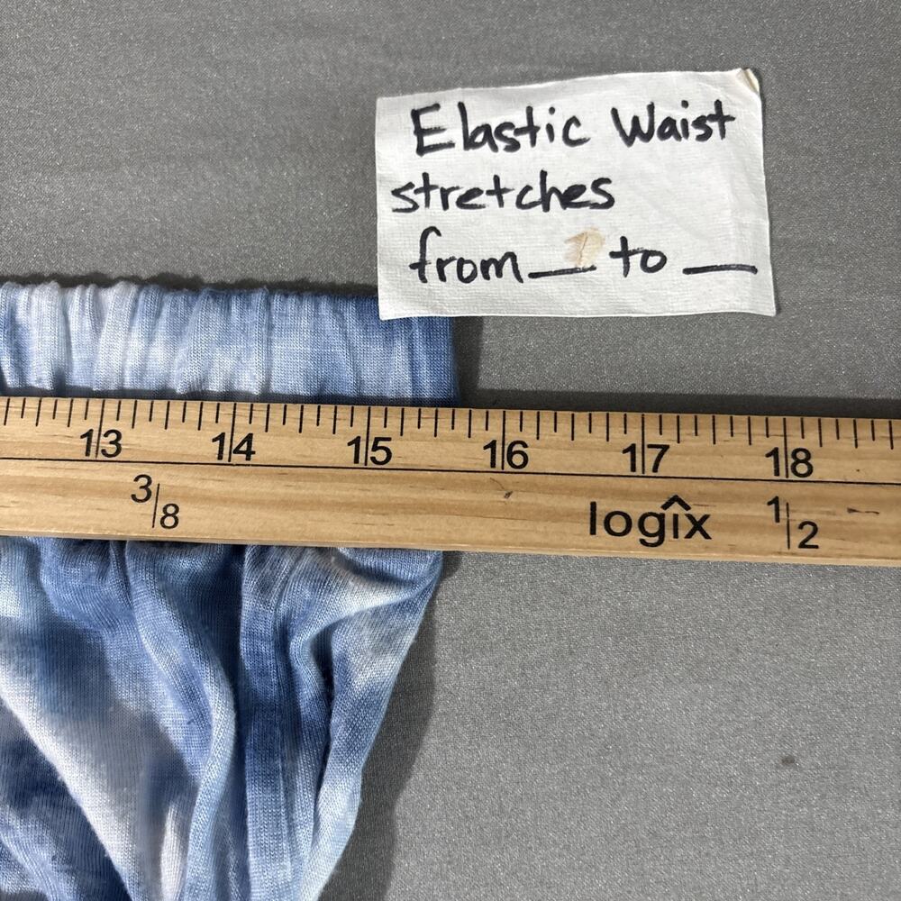 Tie Dye Flare Maxi Skirt Size Large Blue White Jersey Knit Festival Hippie Y2K - Picture 9 of 12